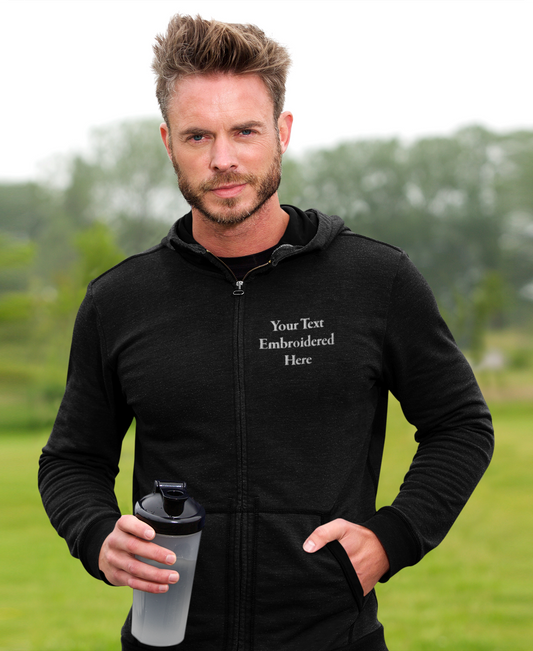 Embroidered Zip Up Hoodie